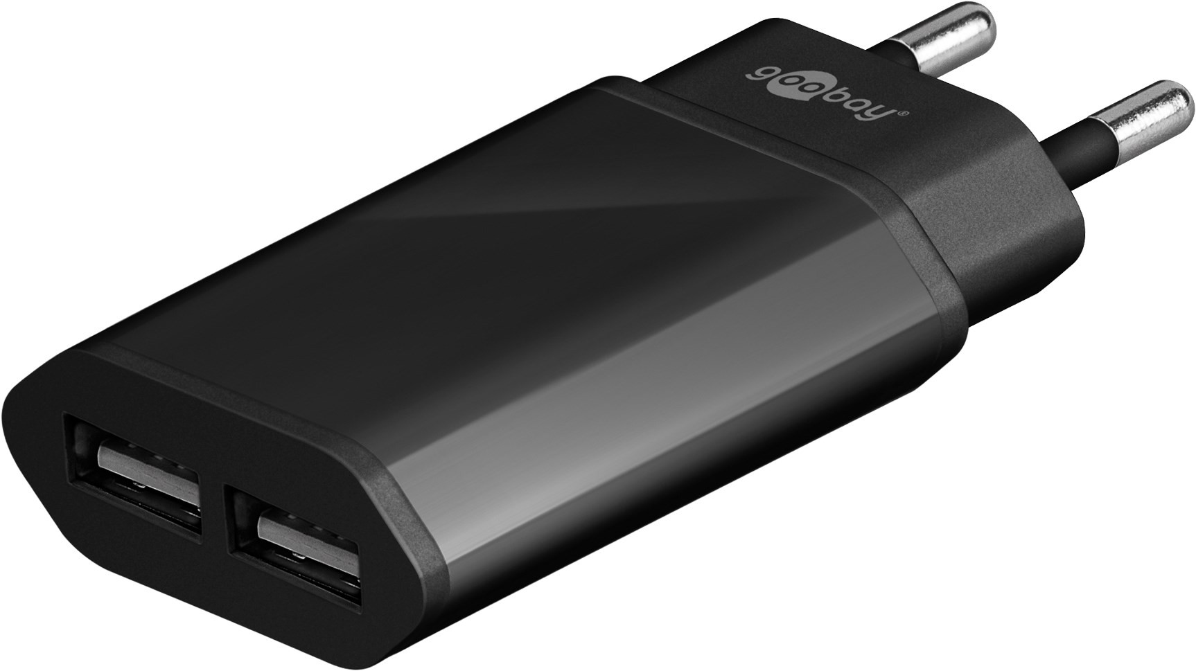 goobay Slim Charge USB Ladegerät 2,1A Dual Ladeset 2,4 A, Netzteil mit 2x USB Ausgang inklusive
